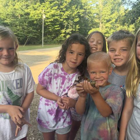 Campers posing together