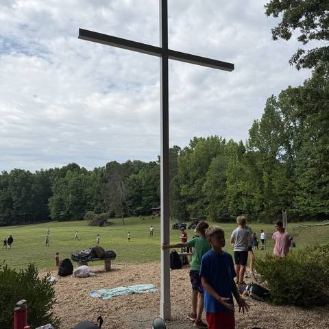The cross on the hill at camp