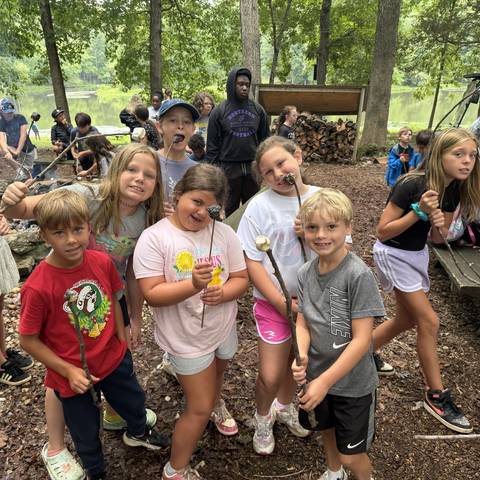 Group of campers smiling